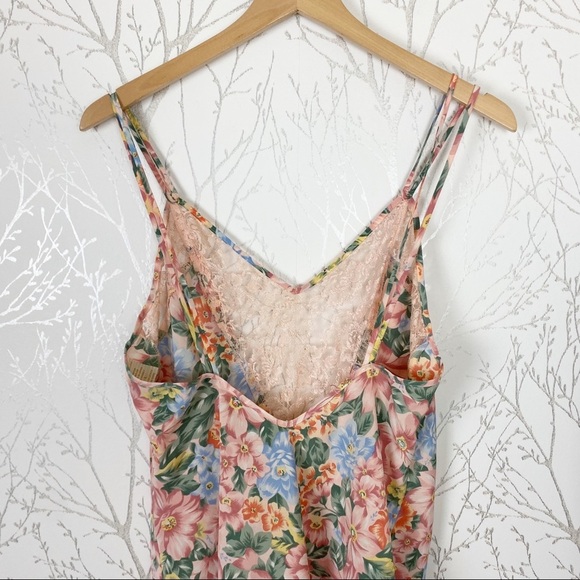 VINTAGE Victoria’s Secret Gold Label Multi Floral Print Slip Dress Lace - Picture 13 of 13